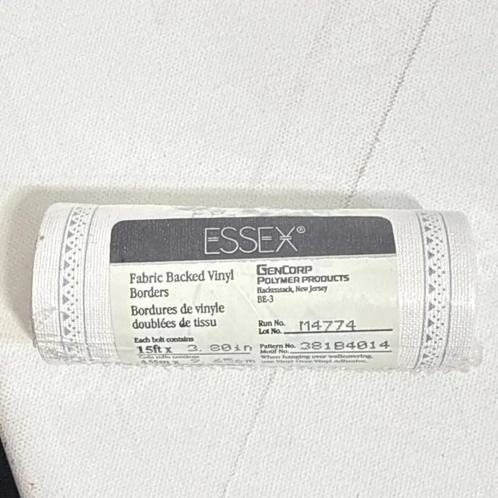 VINTAGE ESSEX PREPASTED VINYL BORDER‎ WALLPAPER Blue FLORAL 15 FT ROLL NEW